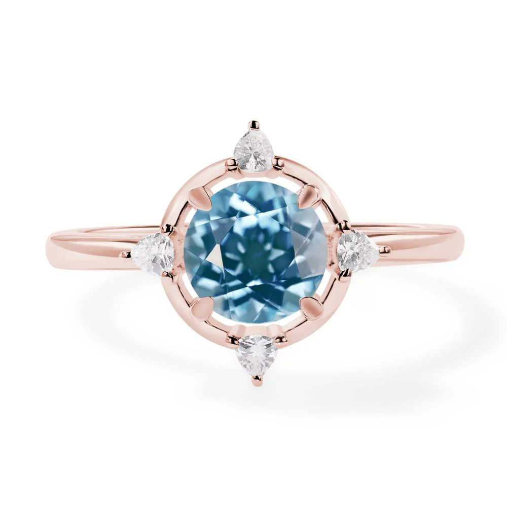 Swiss Blue Topaz North Star Engagement Ring - Image 9
