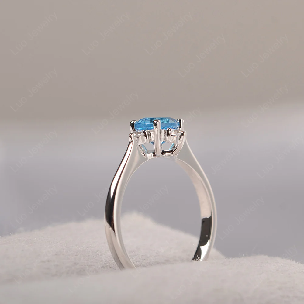 Swiss Blue Topaz Polaris Engagement Ring - Image 4