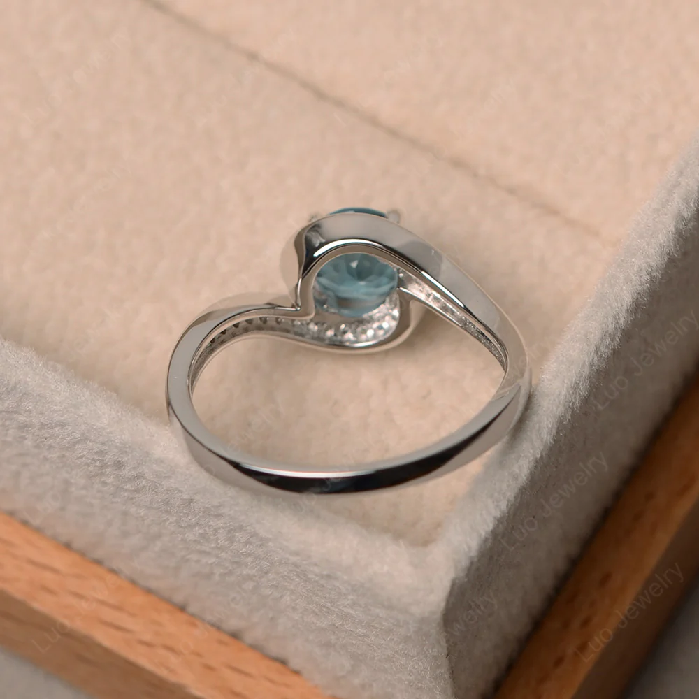 Swiss Blue Topaz Swirl Ring - Image 3