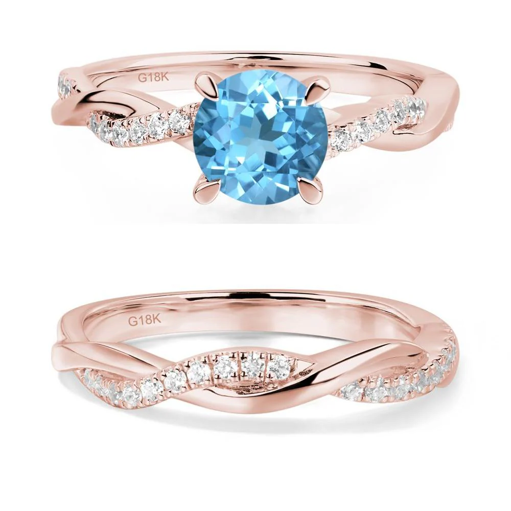 Swiss Blue Topaz Twist Ring - Image 17