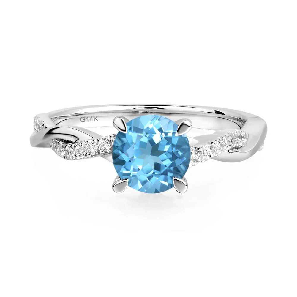 Swiss Blue Topaz Twist Ring - Image 3