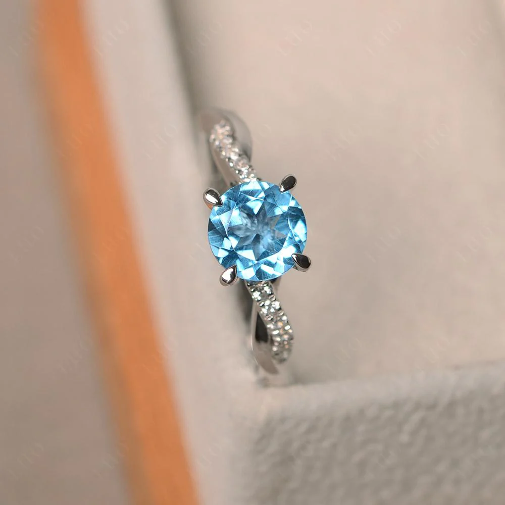 Swiss Blue Topaz Twist Ring - Image 30