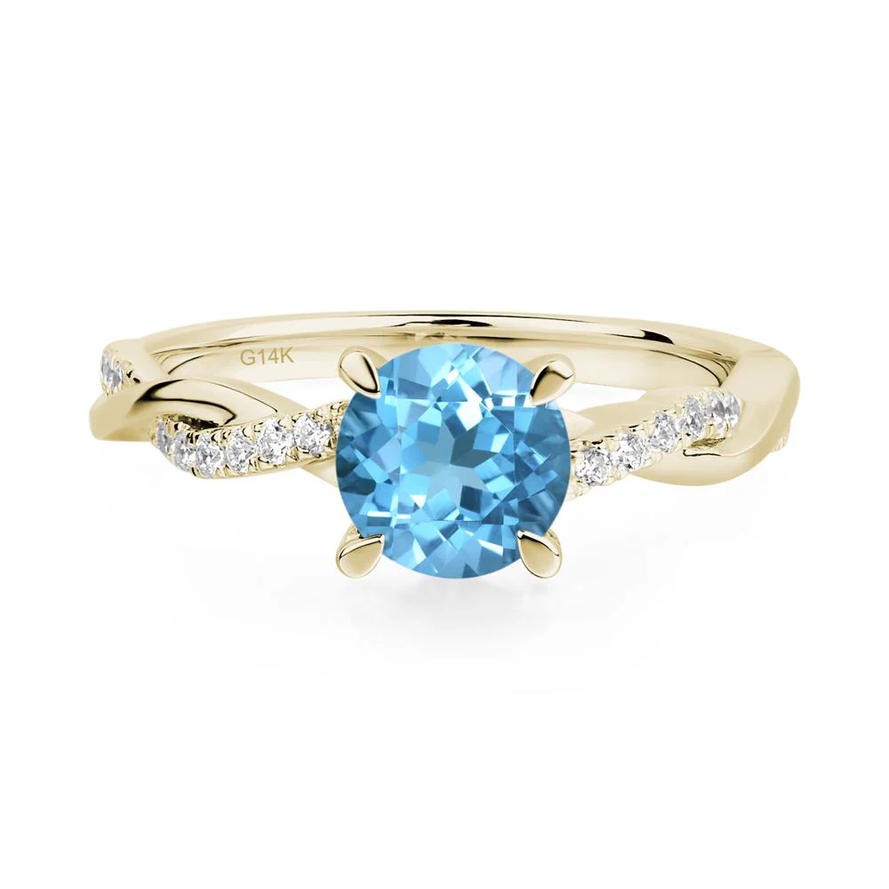 Swiss Blue Topaz Twist Ring - Image 4