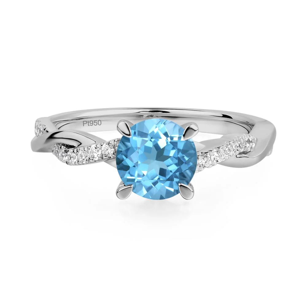 Swiss Blue Topaz Twist Ring - Image 9