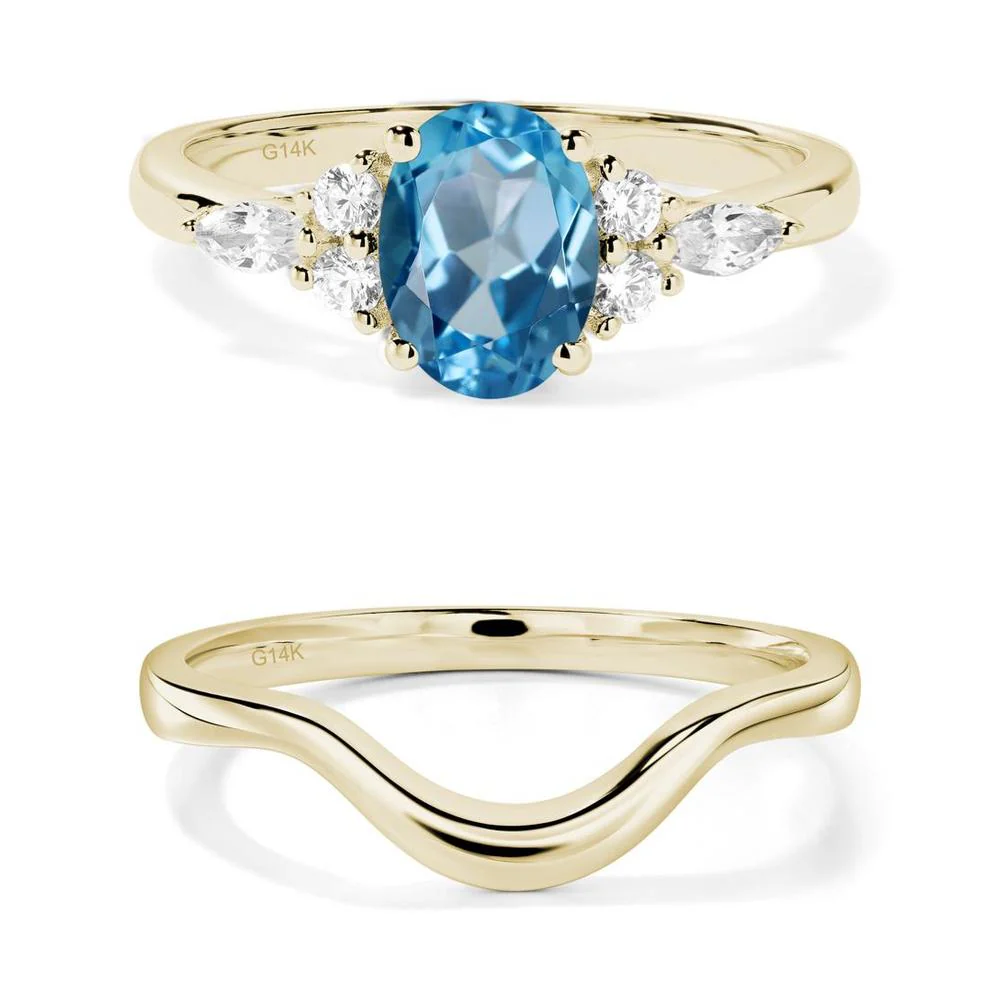 Simple Oval Swiss Blue Topaz Engagement Ring - Image 15