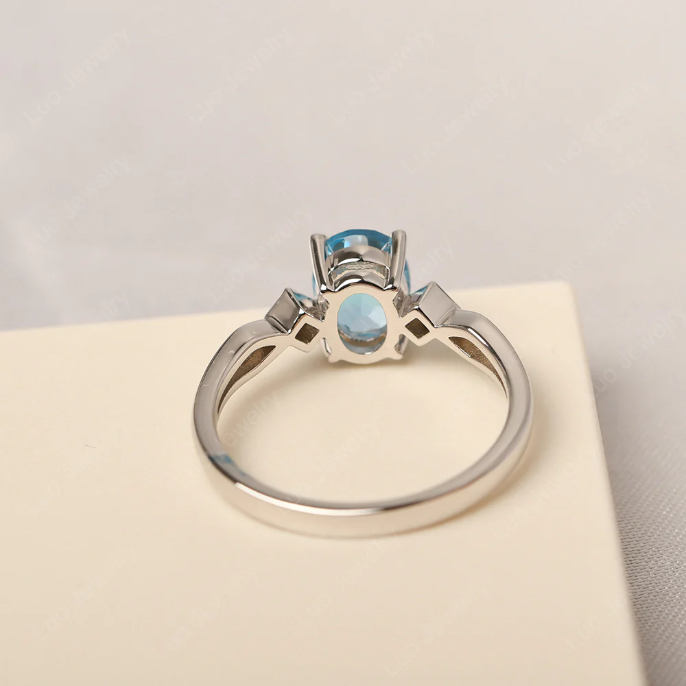 Antique Style Swiss Blue Topaz Ring - Image 4