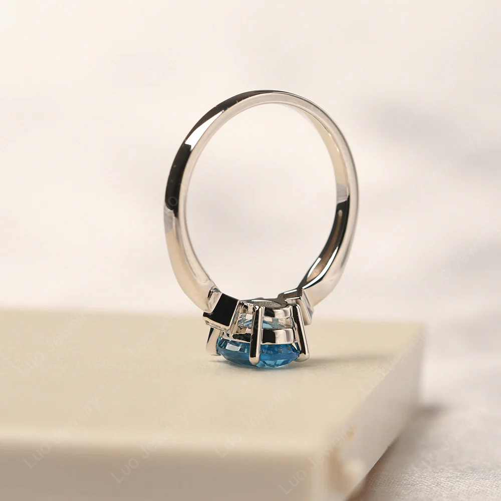 Antique Style Swiss Blue Topaz Ring - Image 5