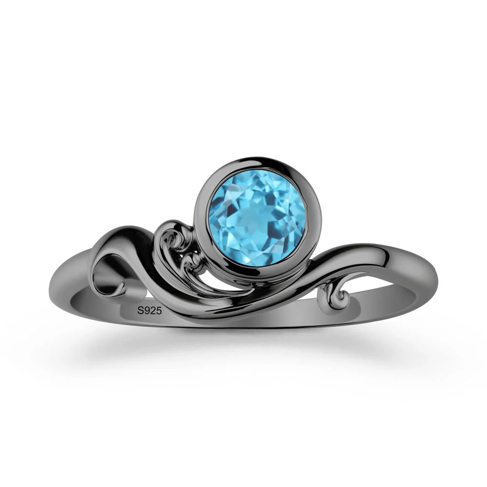Swiss Blue Topaz Ring with Bezel Setting - Image 8