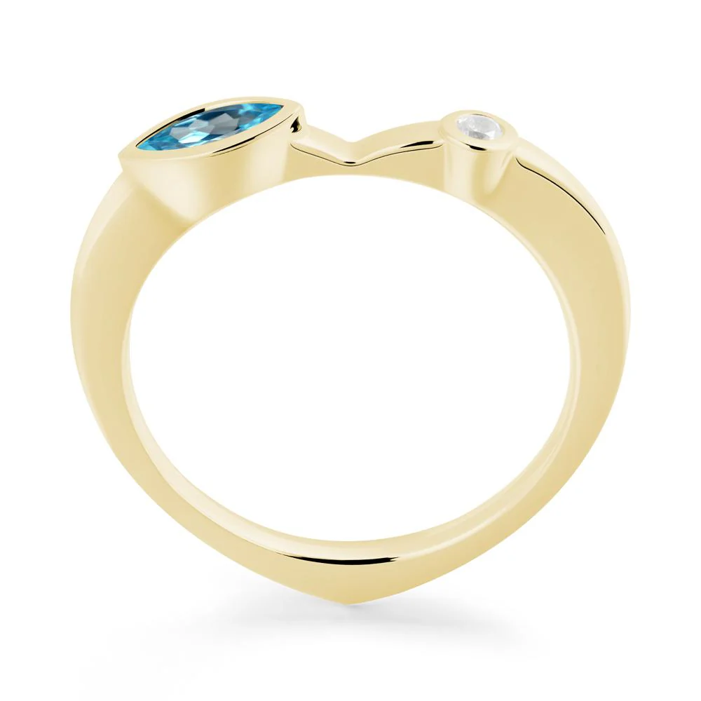 Swiss Blue Topaz Ring with Hidden Heart Design - Image 2