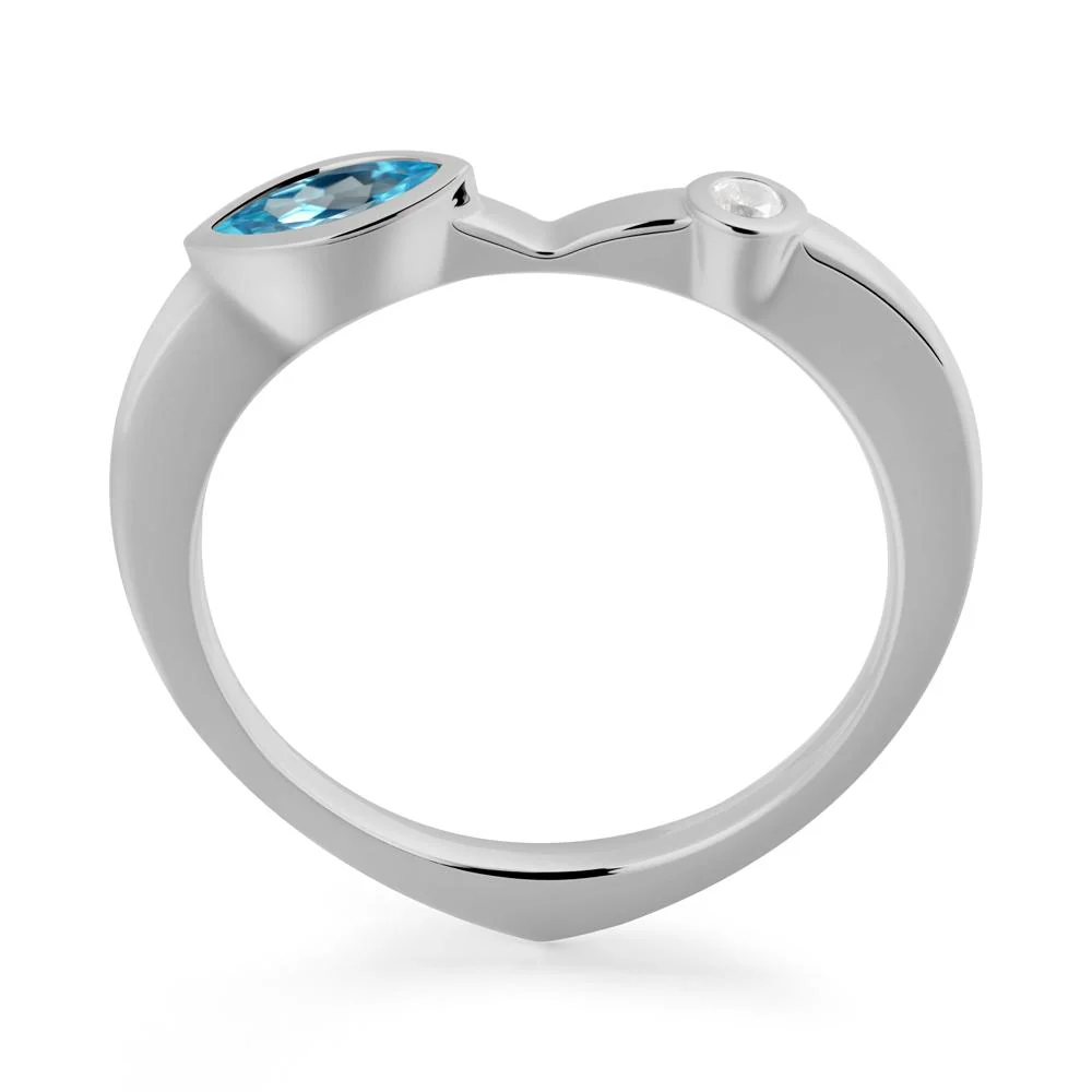 Swiss Blue Topaz Ring with Hidden Heart Design - Image 3
