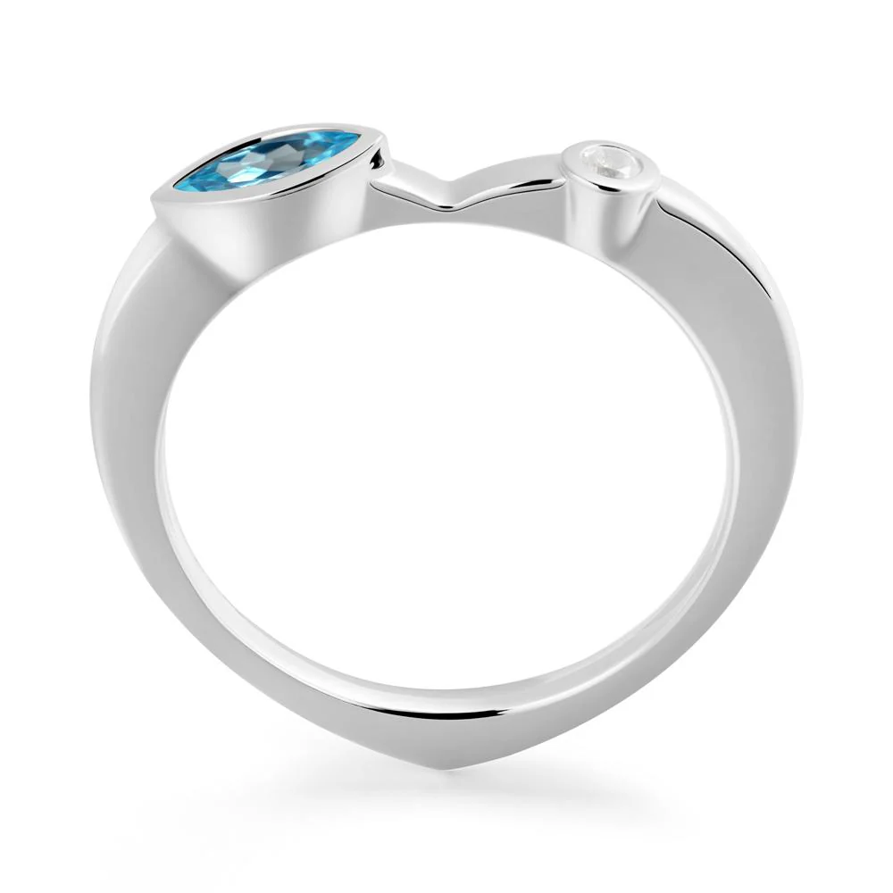 Swiss Blue Topaz Ring with Hidden Heart Design - Image 4
