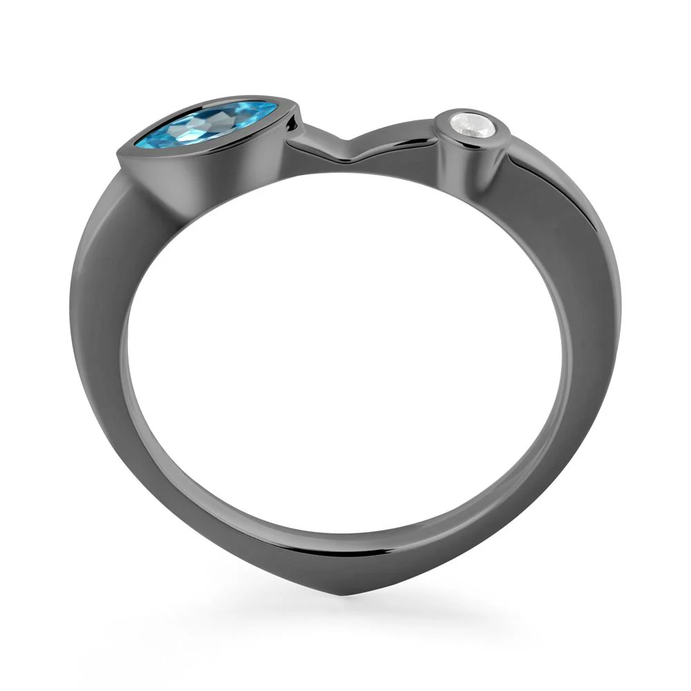 Swiss Blue Topaz Ring with Hidden Heart Design - Image 6