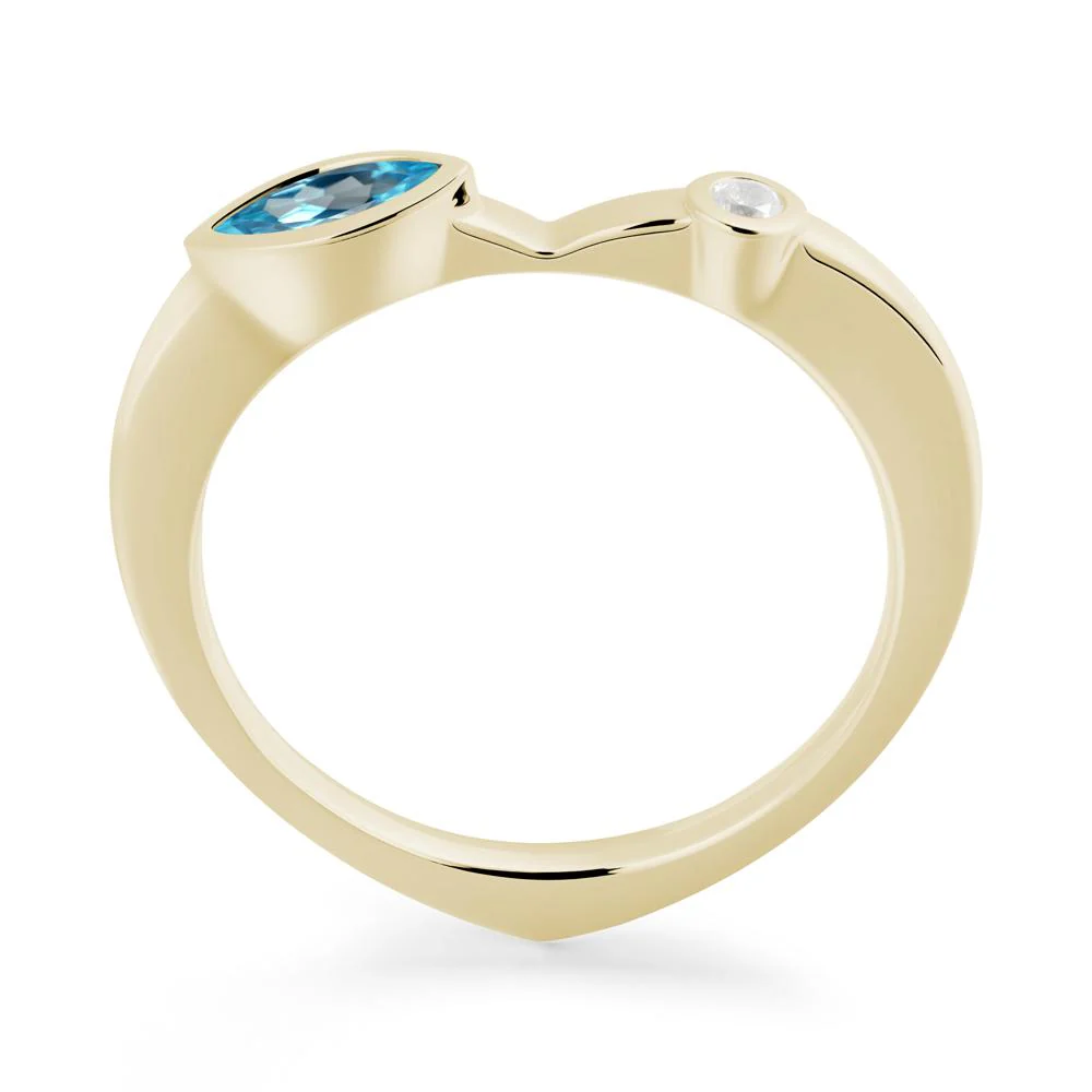 Swiss Blue Topaz Ring with Hidden Heart Design - Image 8