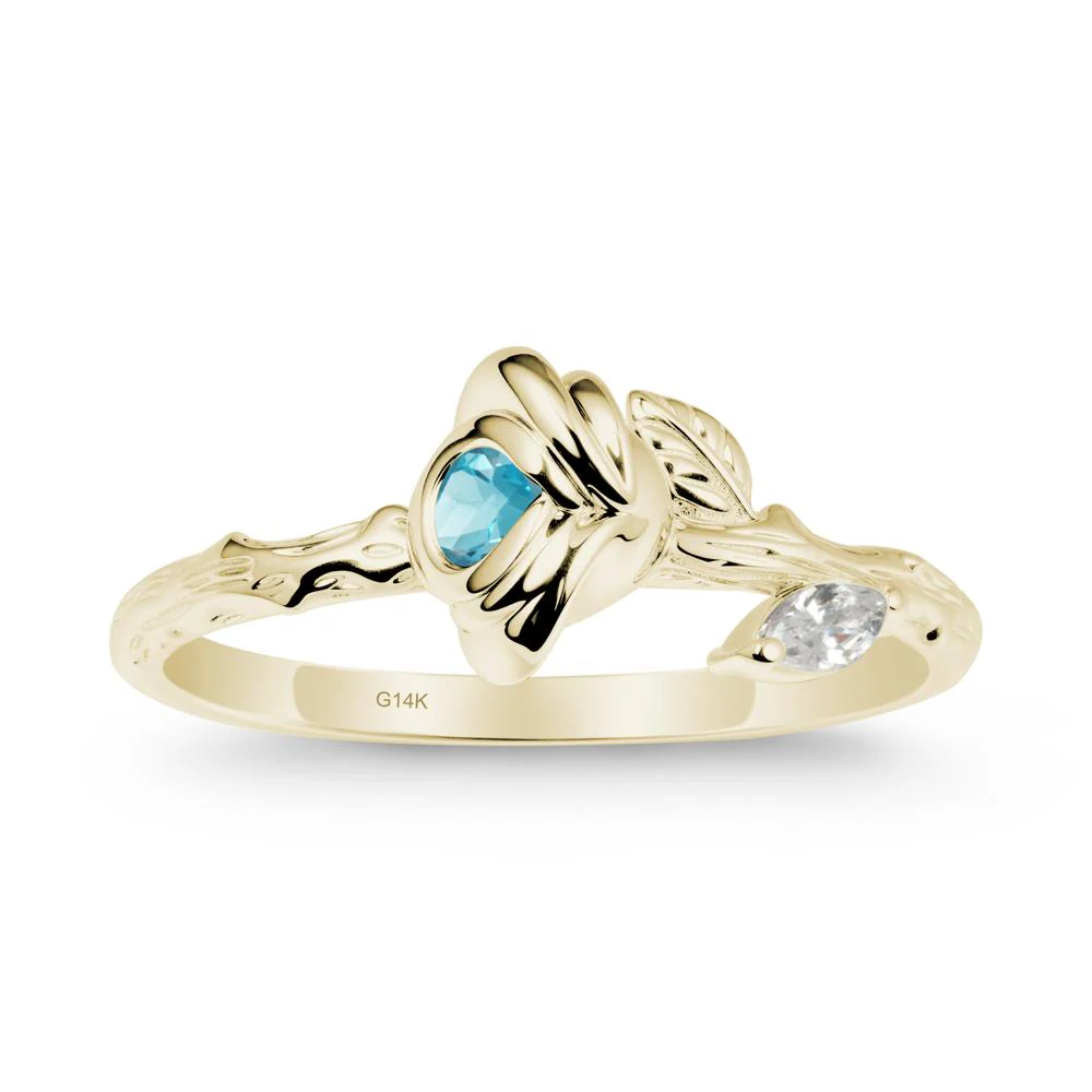 Swiss Blue Topaz Self-Love Rose Ring - Image 4