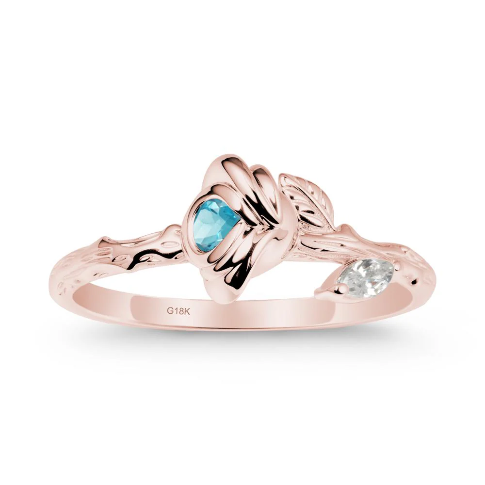 Swiss Blue Topaz Self-Love Rose Ring - Image 5