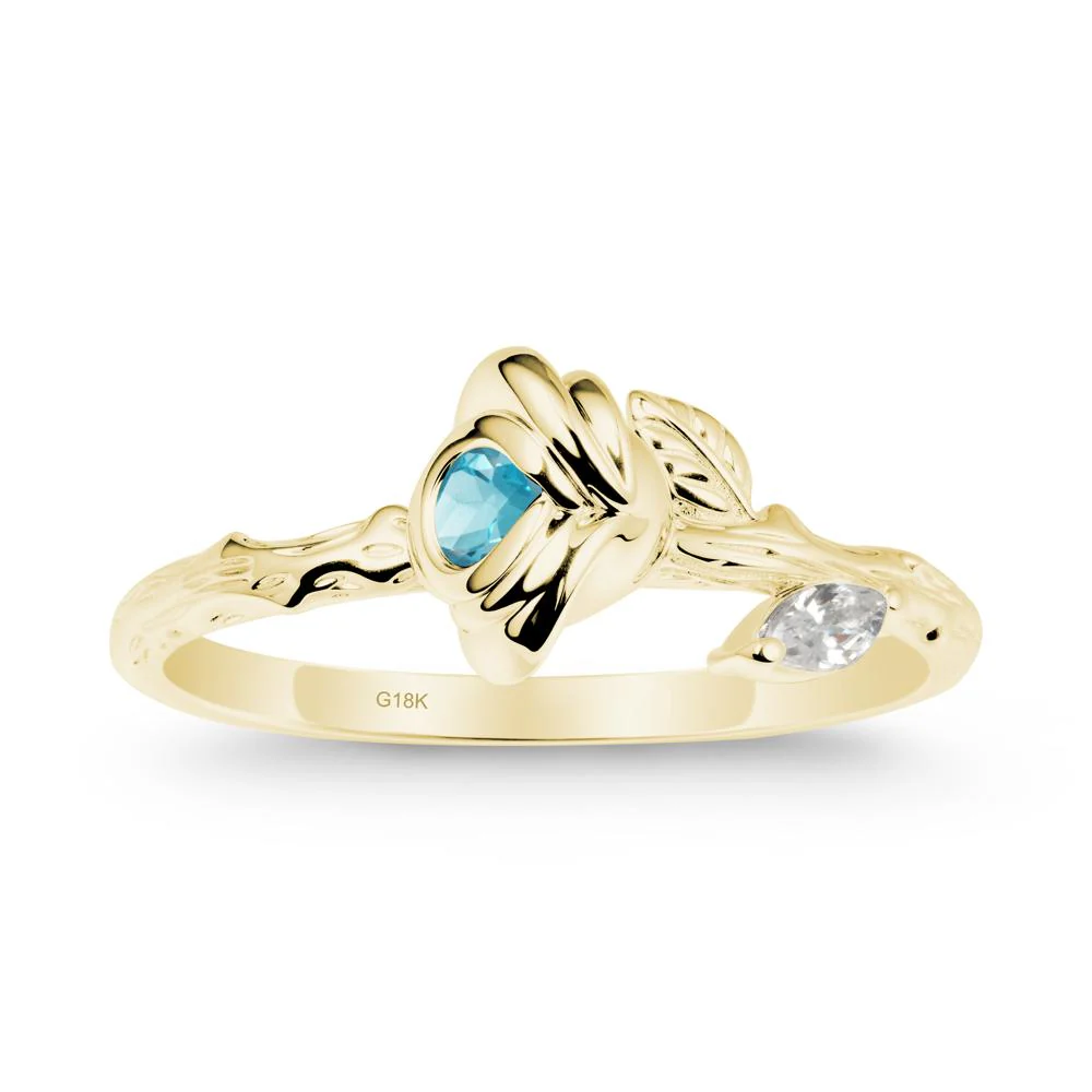 Swiss Blue Topaz Self-Love Rose Ring - Image 7