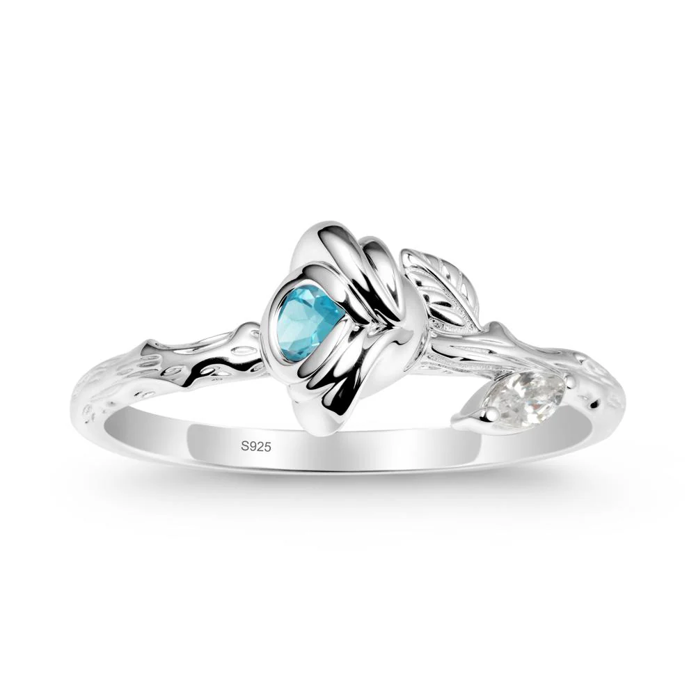 Swiss Blue Topaz Self-Love Rose Ring - Image 9