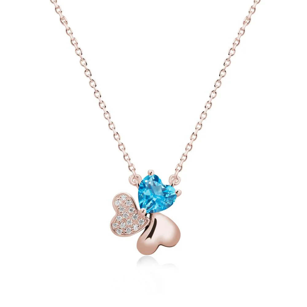 Swiss Blue Topaz Shamrock Necklace - Image 2