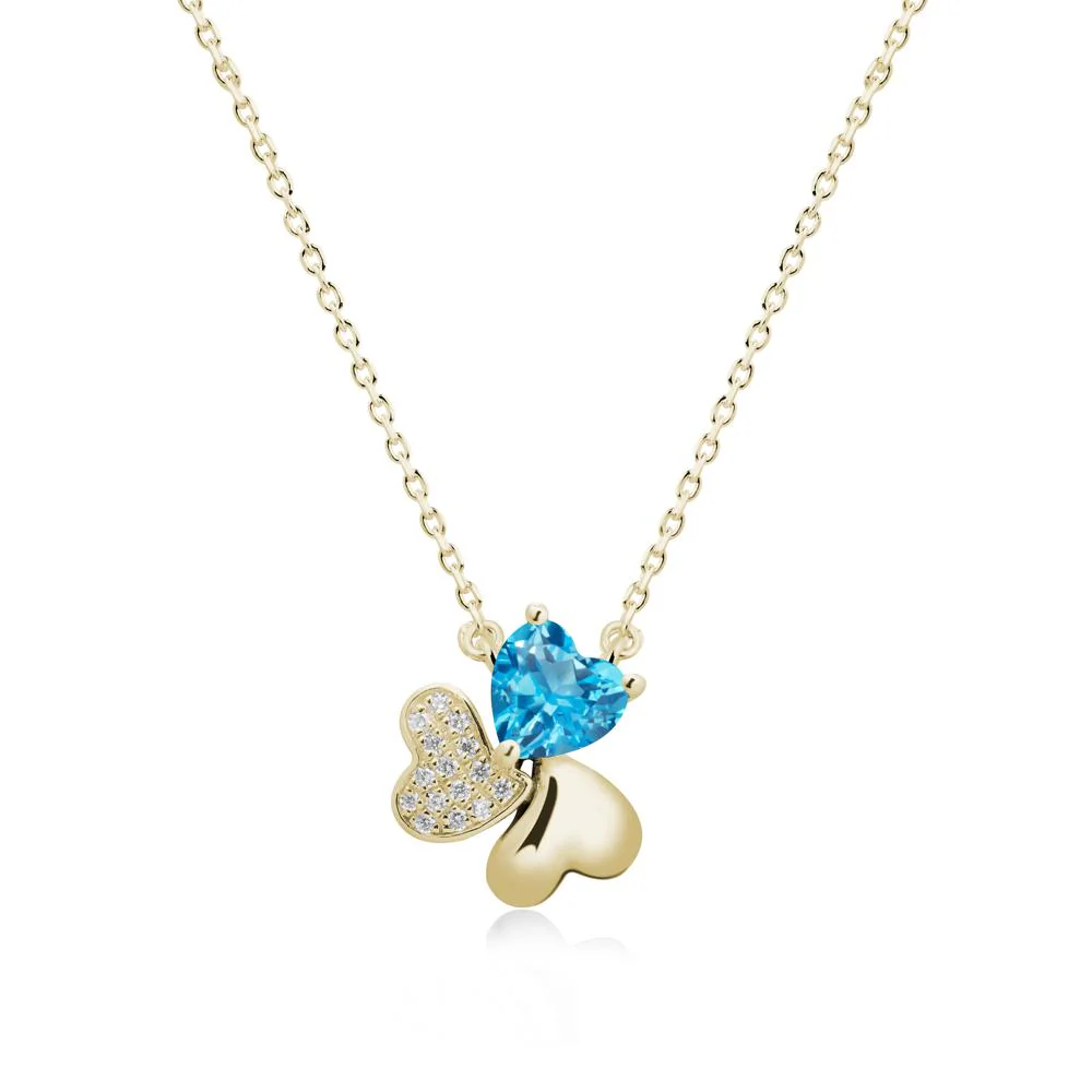 Swiss Blue Topaz Shamrock Necklace - Image 4