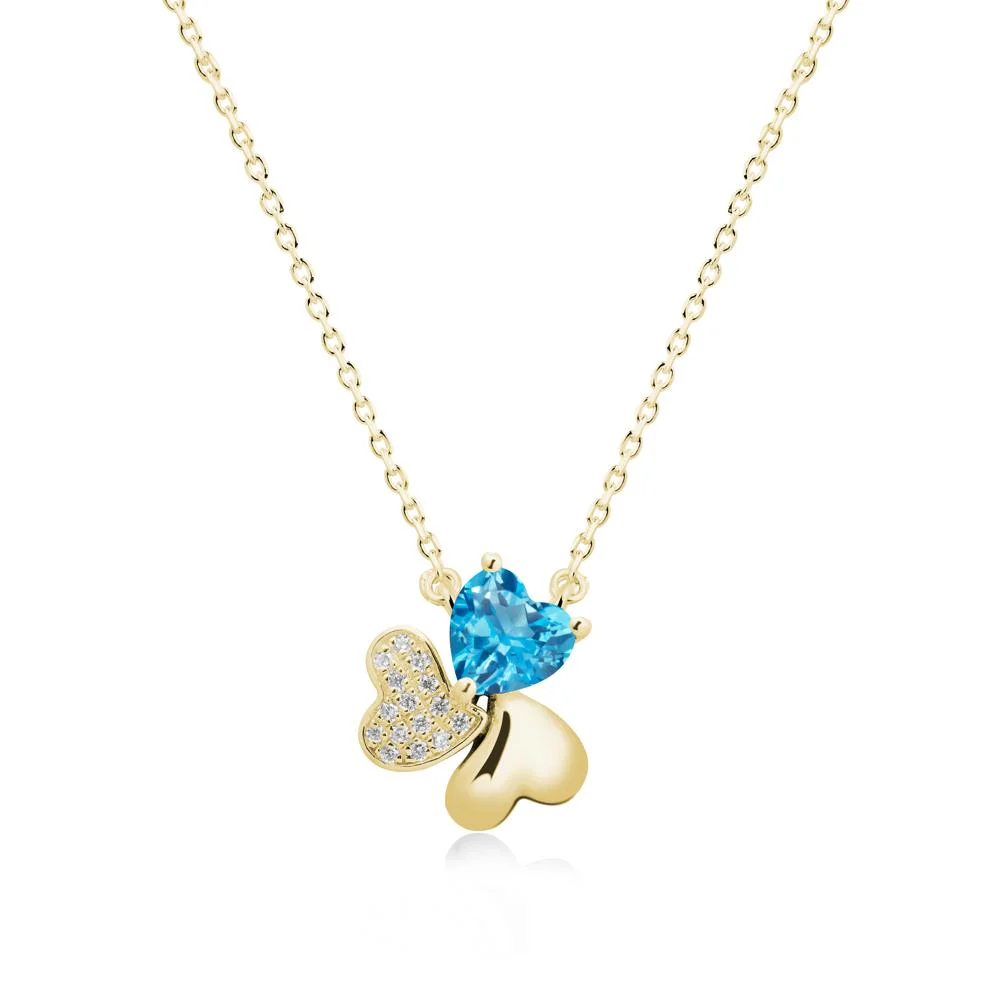 Swiss Blue Topaz Shamrock Necklace - Image 7