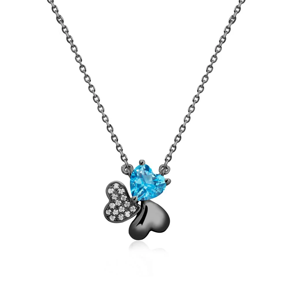 Swiss Blue Topaz Shamrock Necklace - Image 8