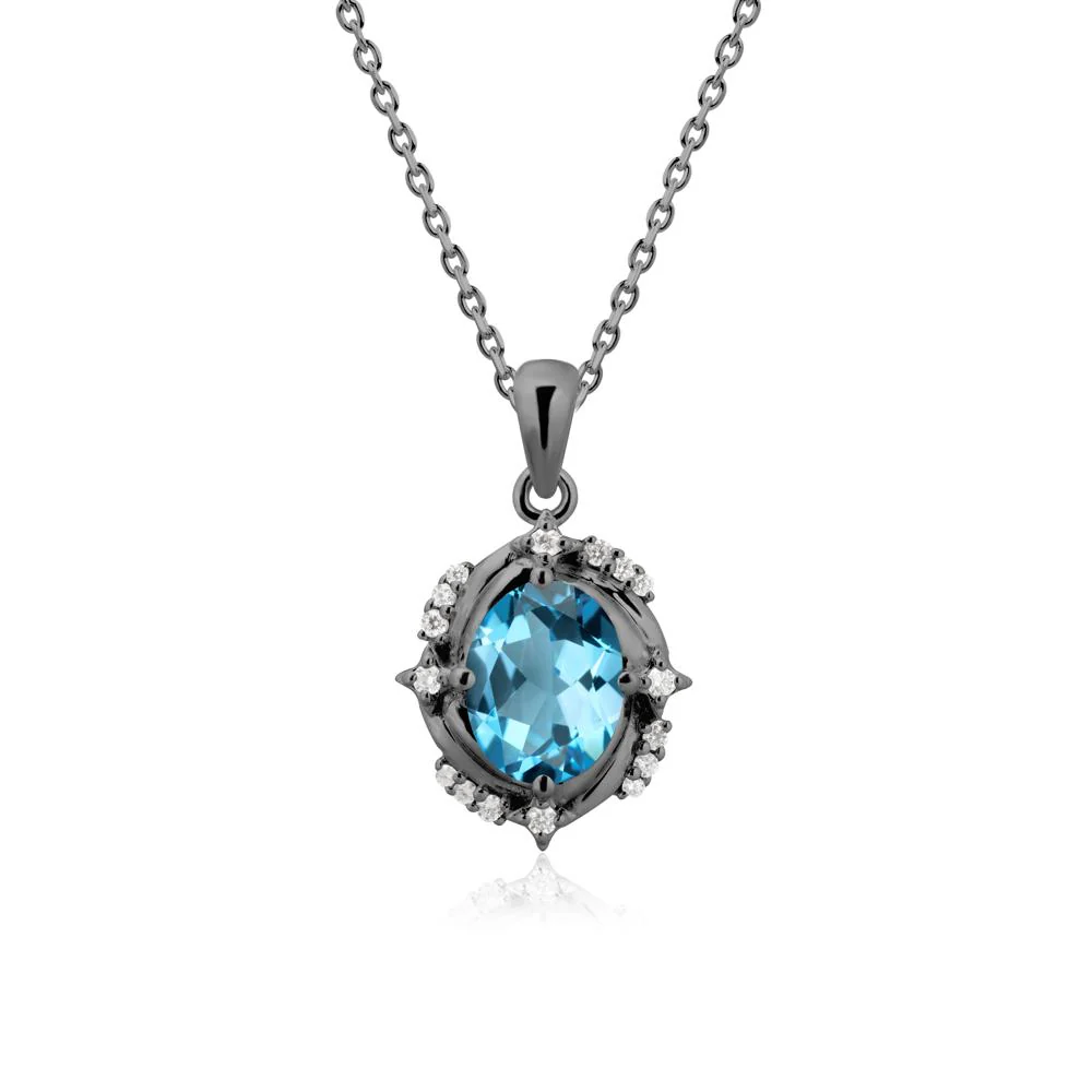 Swiss Blue Topaz Shooting Star Necklace