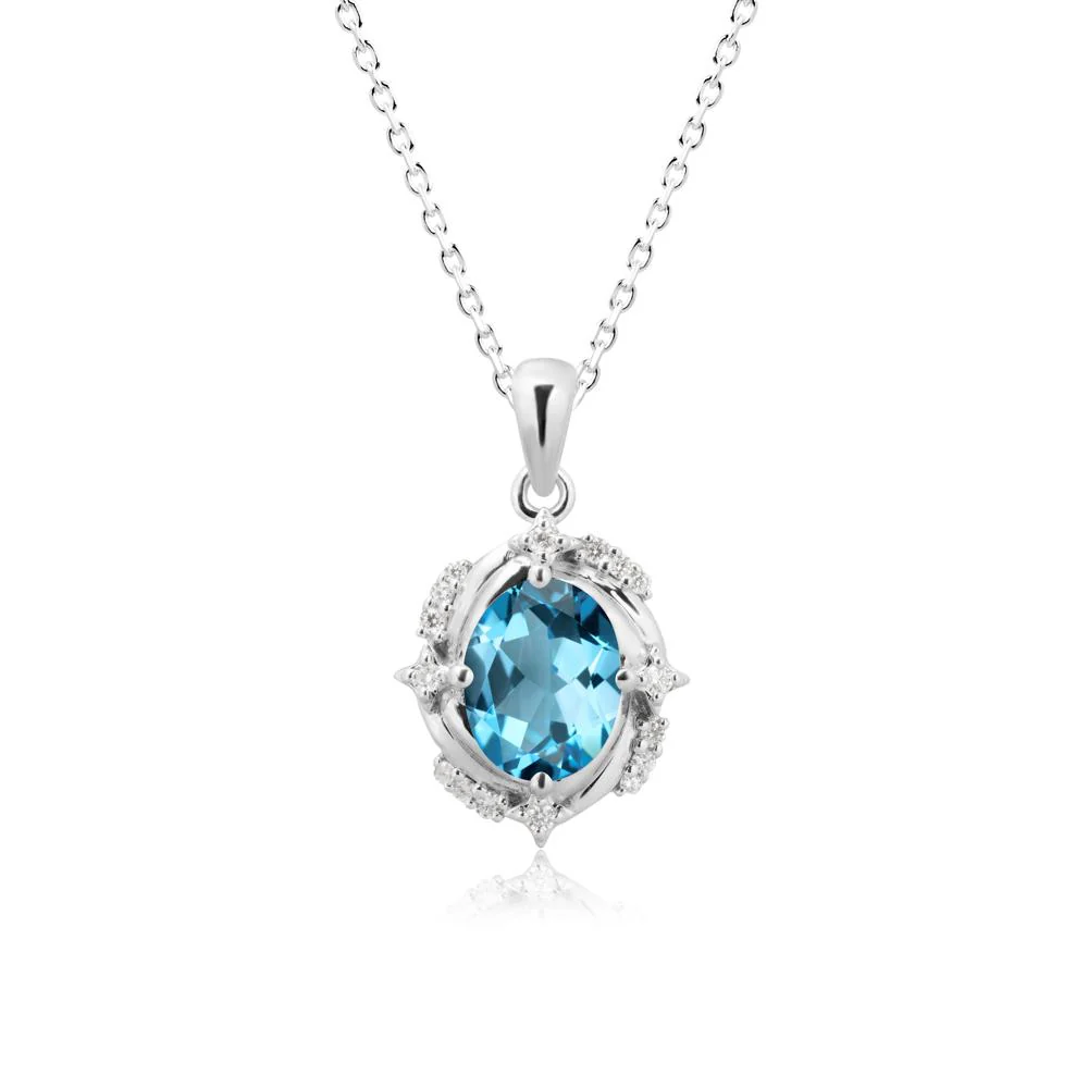 Swiss Blue Topaz Shooting Star Necklace - Image 3