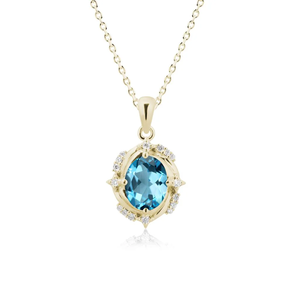 Swiss Blue Topaz Shooting Star Necklace - Image 4