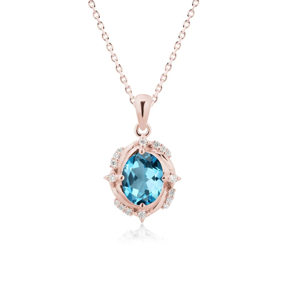 Swiss Blue Topaz Shooting Star Necklace - Image 5