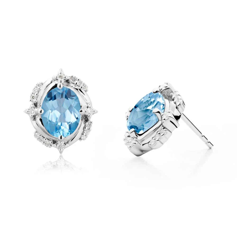Swiss Blue Topaz Shooting Star Stud Earrings - Image 2