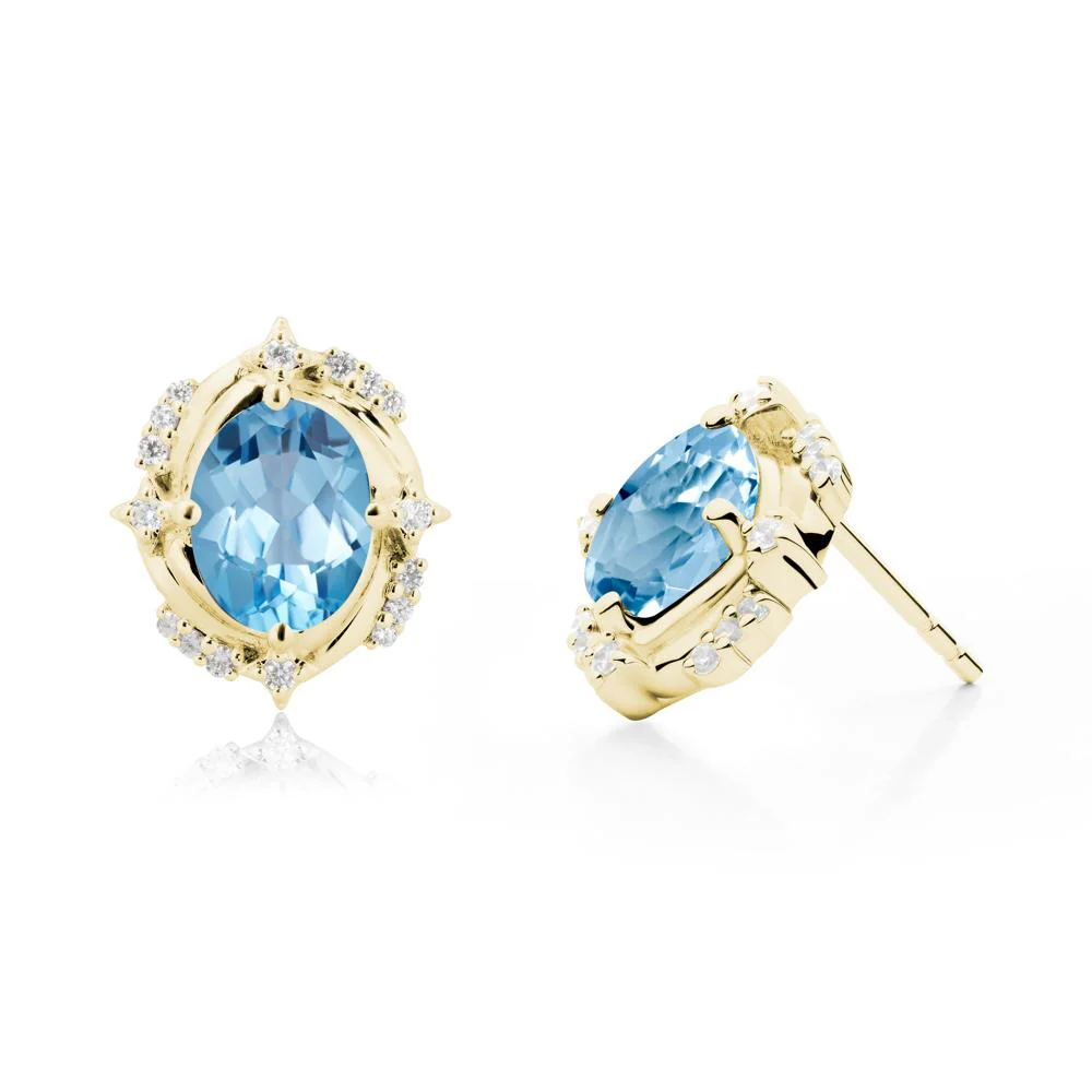 Swiss Blue Topaz Shooting Star Stud Earrings - Image 4