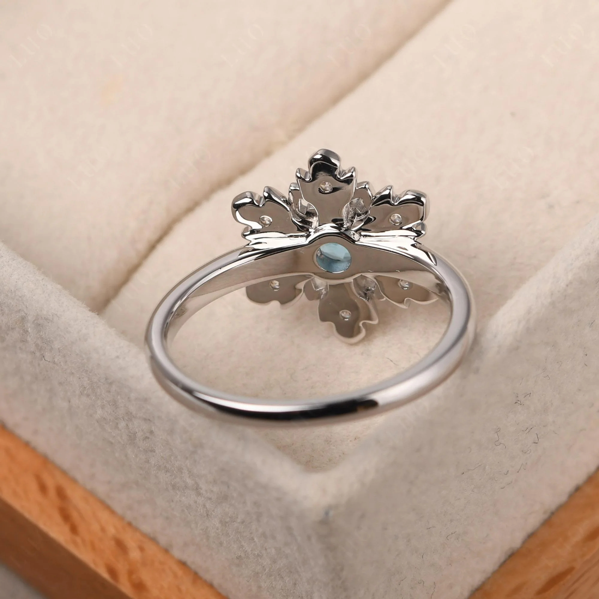Swiss Blue Topaz Snowflake Ring - Image 12