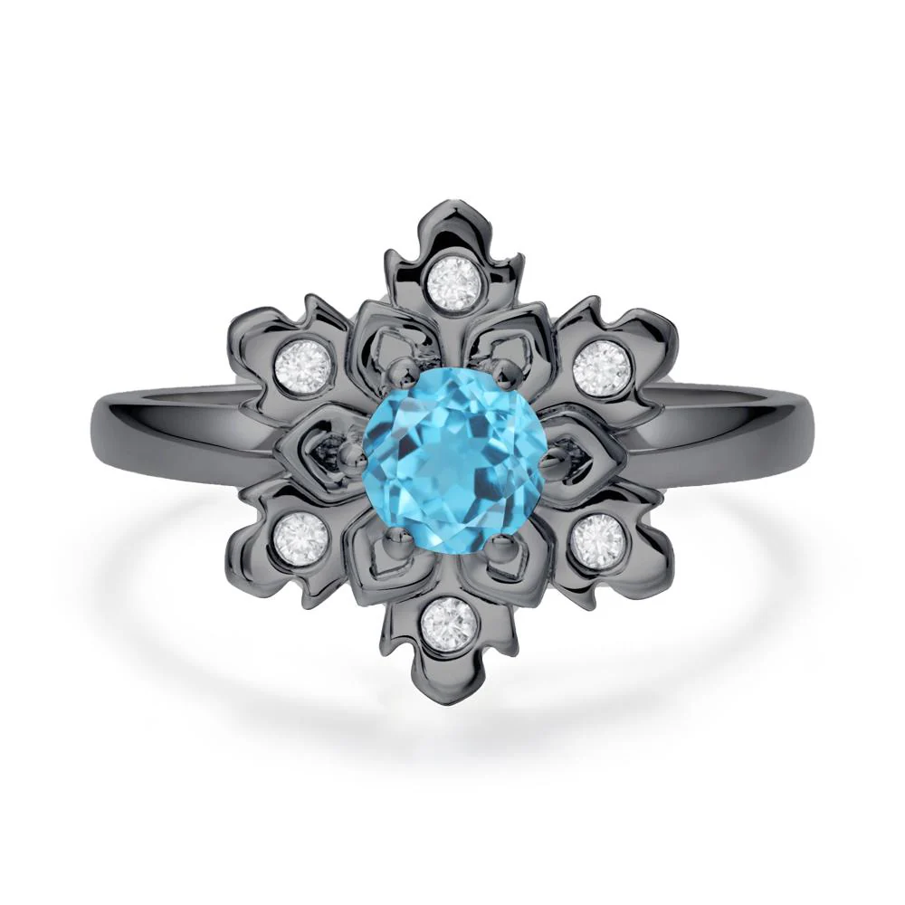 Swiss Blue Topaz Snowflake Ring - Image 2