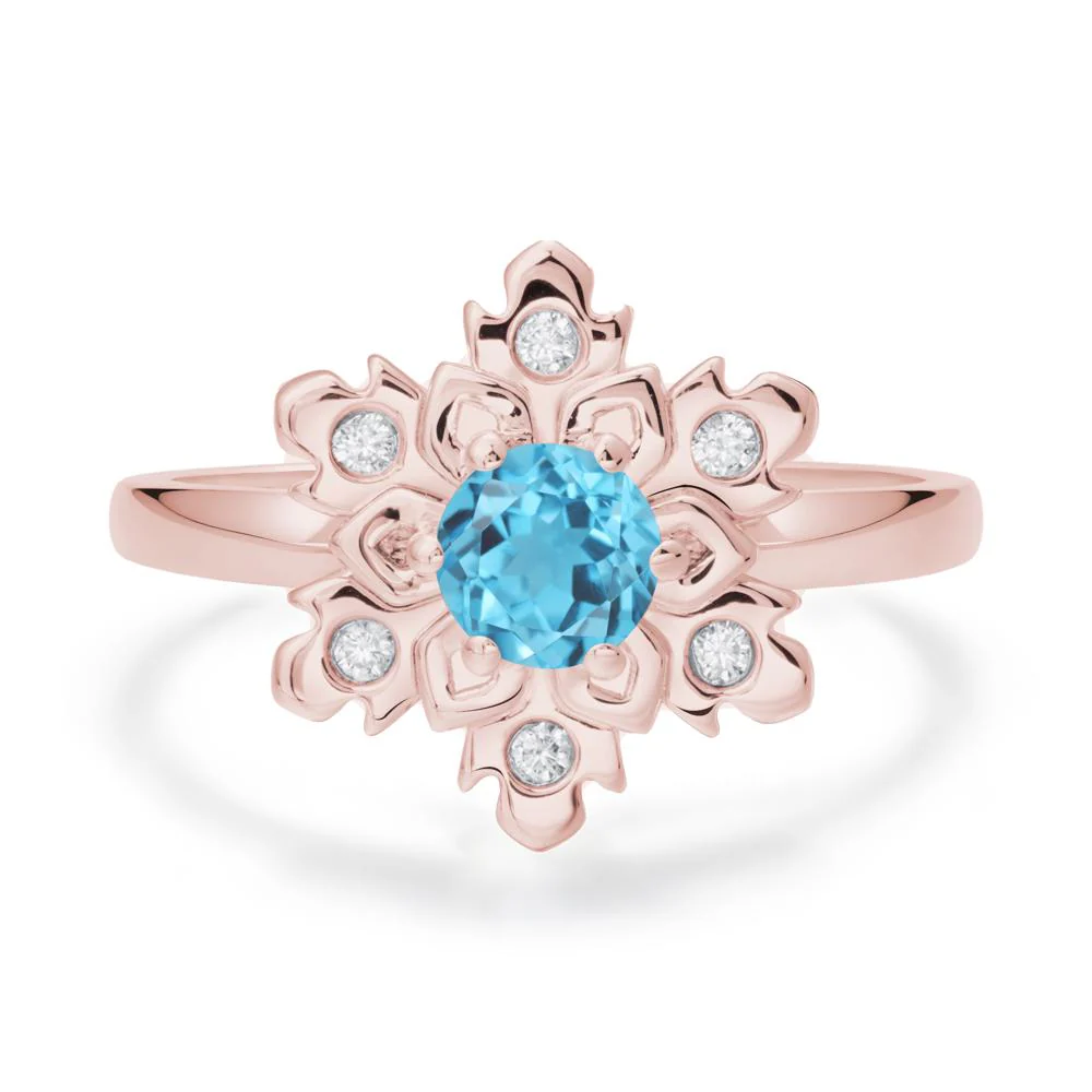 Swiss Blue Topaz Snowflake Ring - Image 5