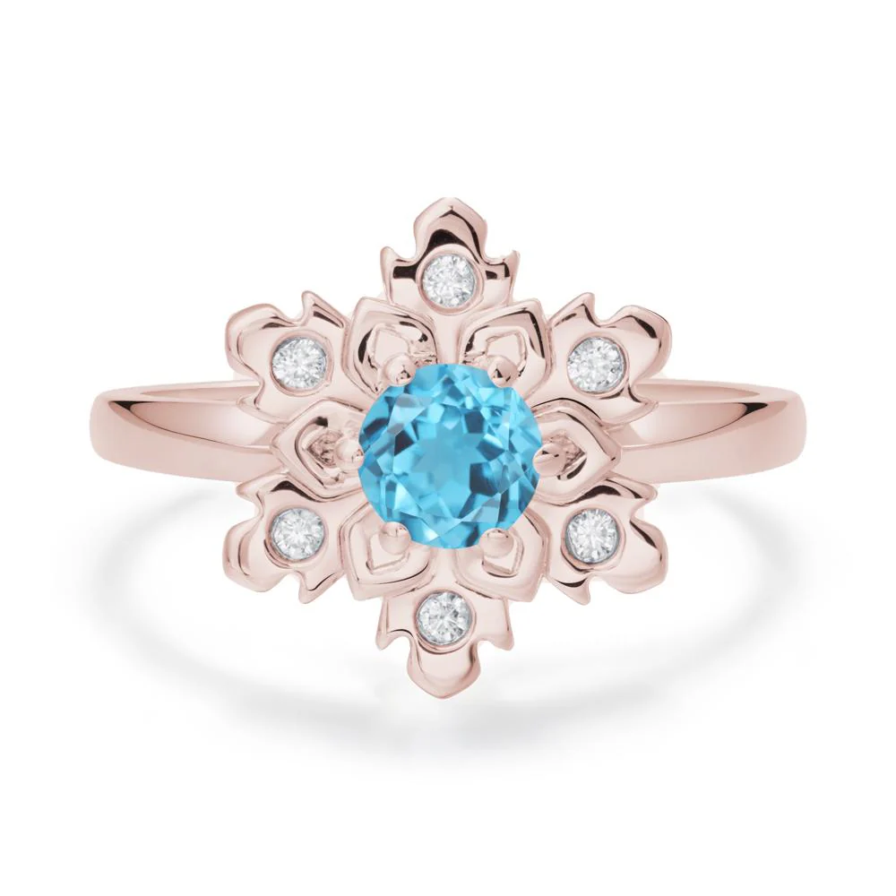 Swiss Blue Topaz Snowflake Ring - Image 6