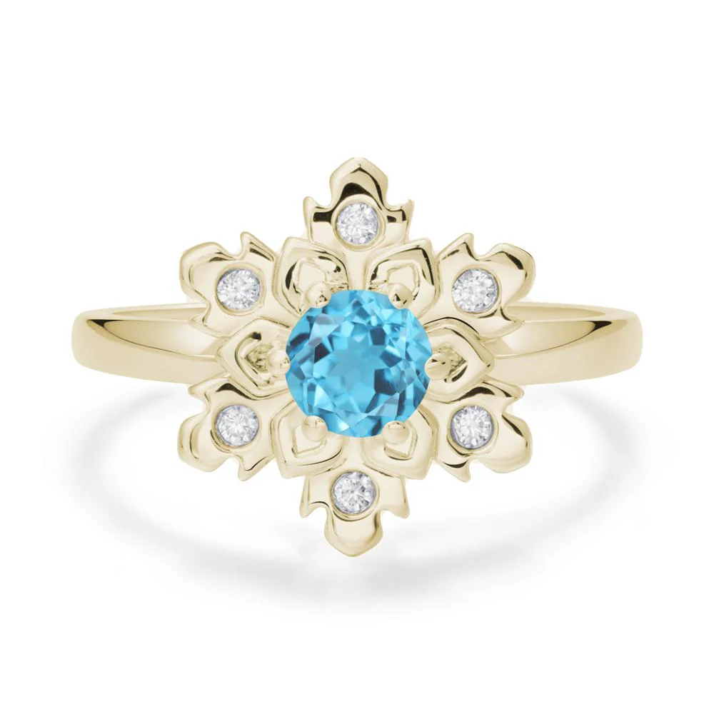 Swiss Blue Topaz Snowflake Ring - Image 8