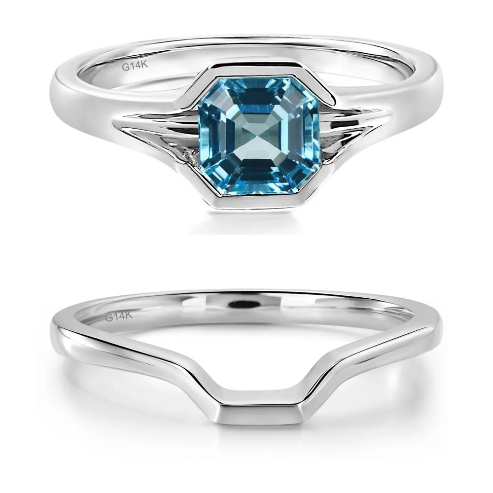 Swiss Blue Topaz Bezel Solitaire Ring - Image 13