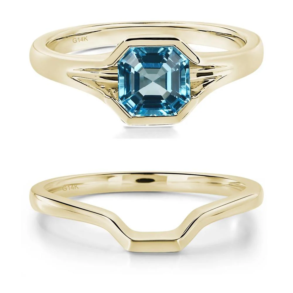 Swiss Blue Topaz Bezel Solitaire Ring - Image 15