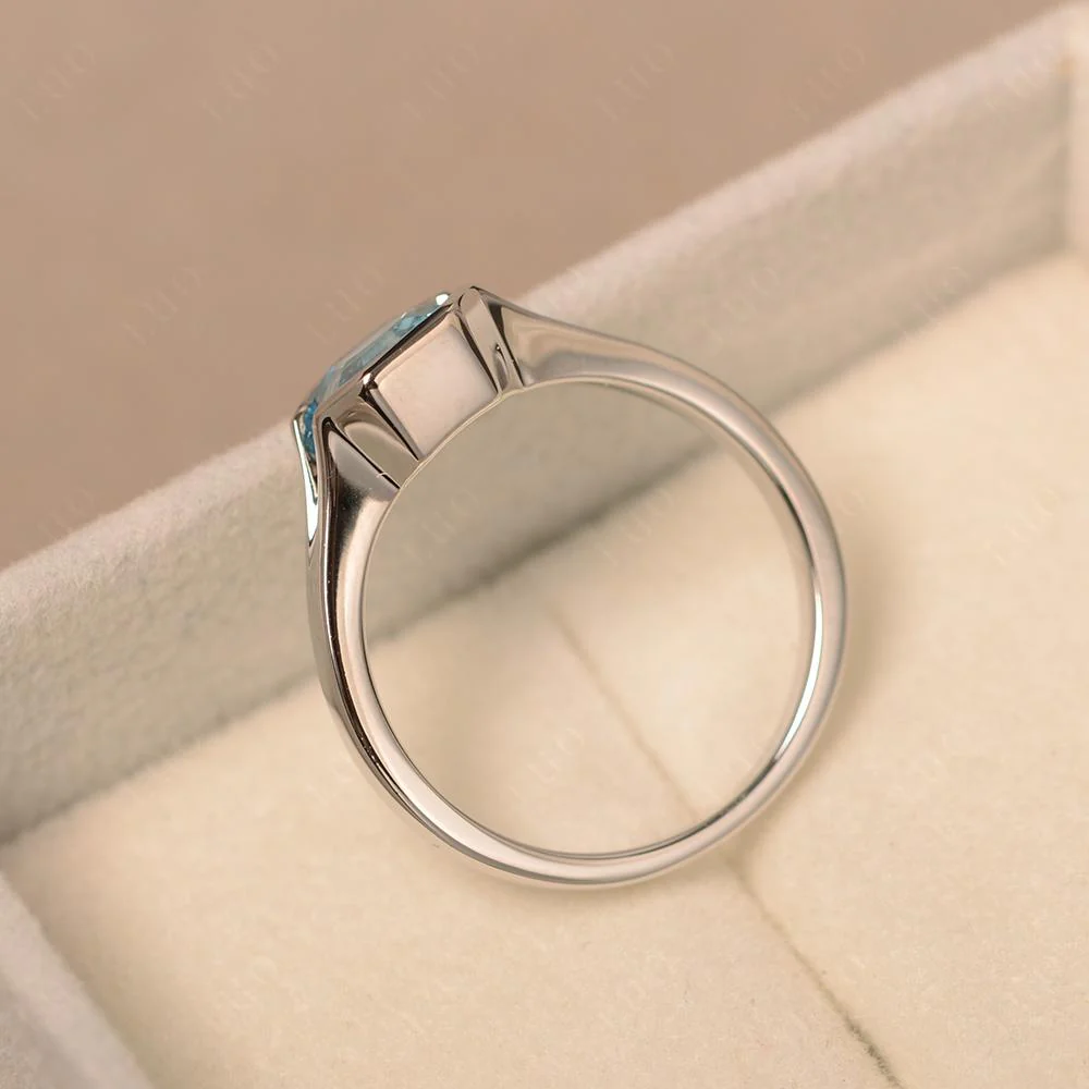 Swiss Blue Topaz Bezel Solitaire Ring - Image 31