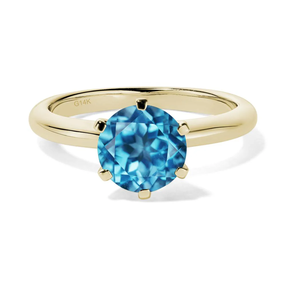 Swiss Blue Topaz Classic Solitaire Ring - Image 5
