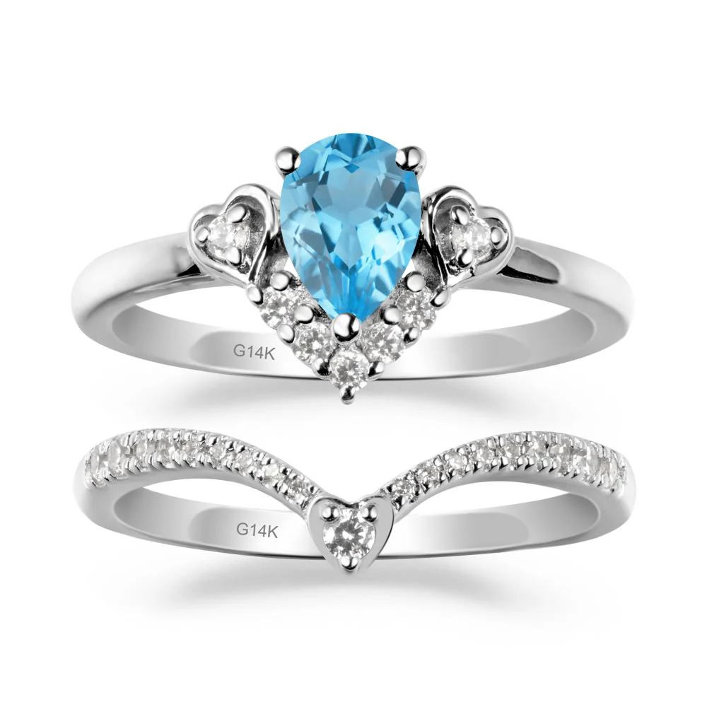 Swiss Blue Topaz Tiara Ring Set - Image 2