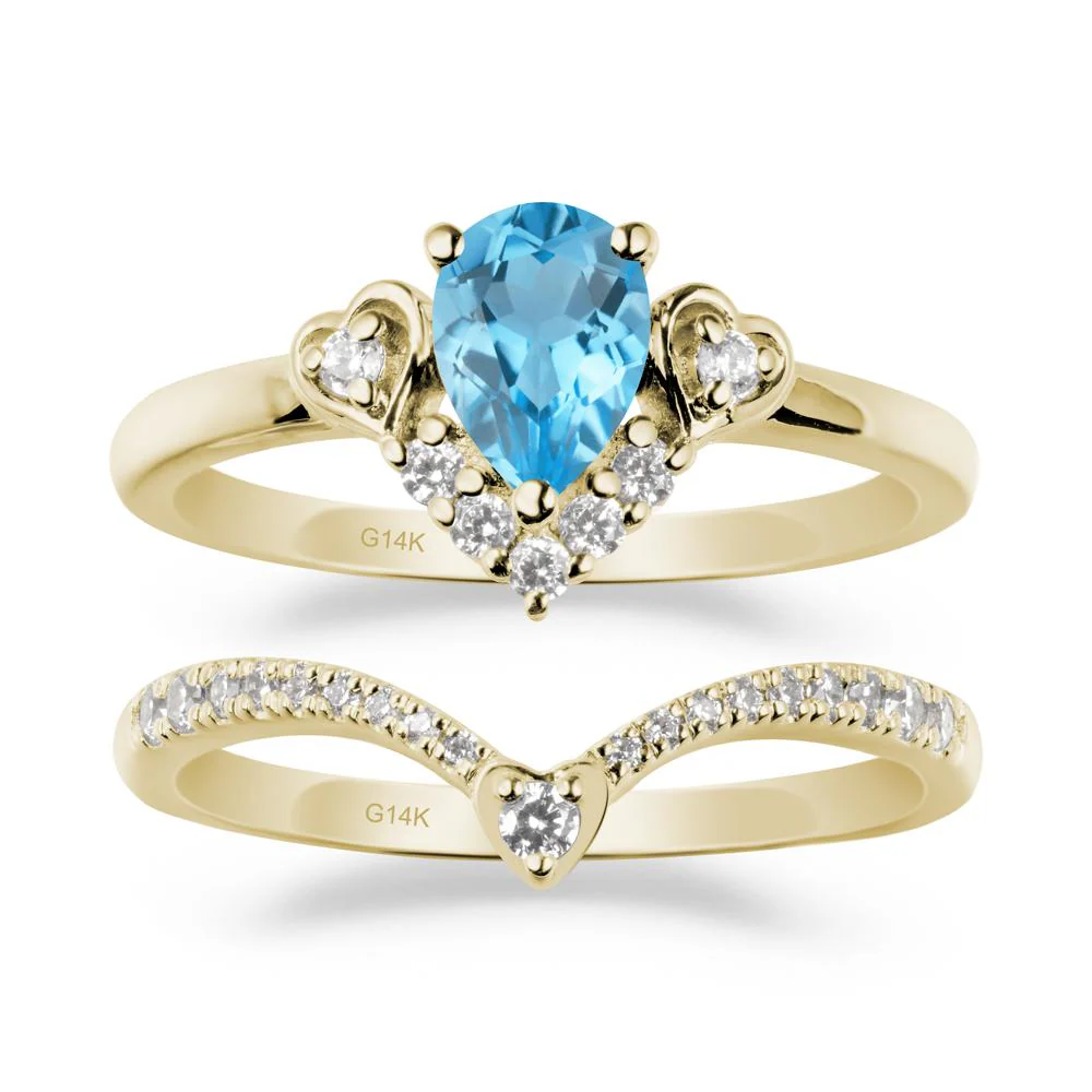 Swiss Blue Topaz Tiara Ring Set - Image 3