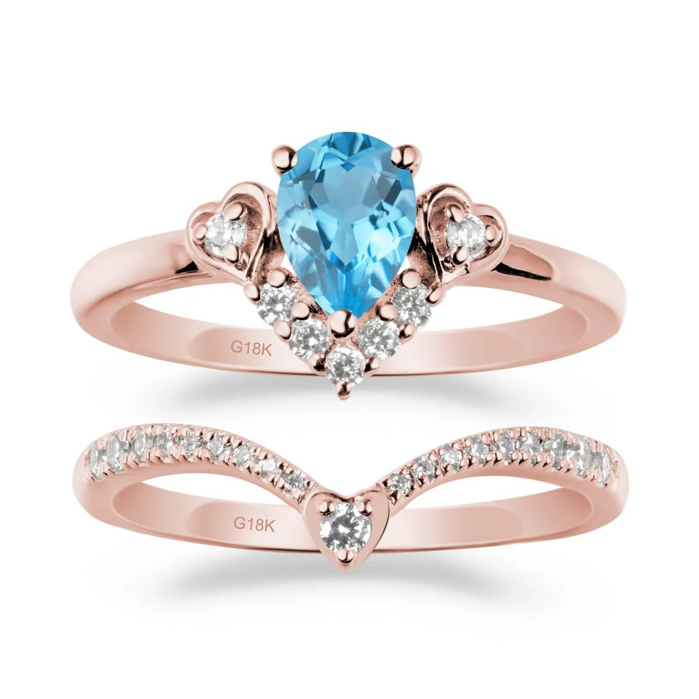 Swiss Blue Topaz Tiara Ring Set - Image 4