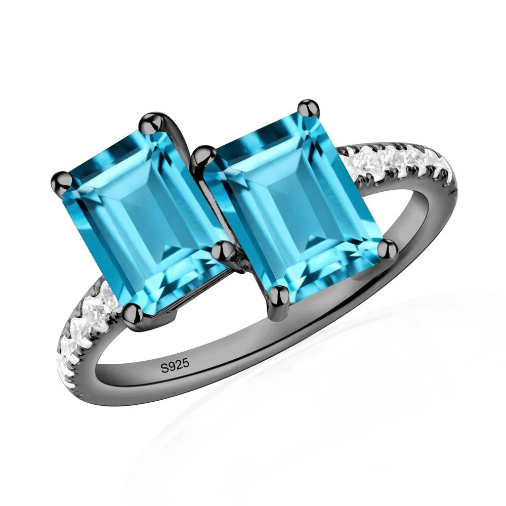 Swiss Blue Topaz Toi Et Moi Ring - Image 2