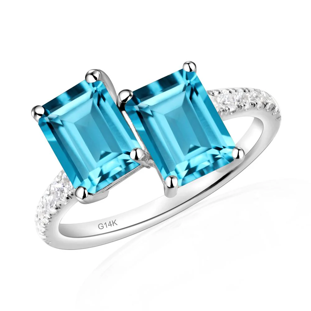 Swiss Blue Topaz Toi Et Moi Ring - Image 3