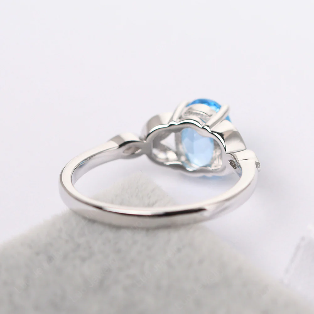 Oval Celtic Swiss Blue Topaz Ring - Image 4