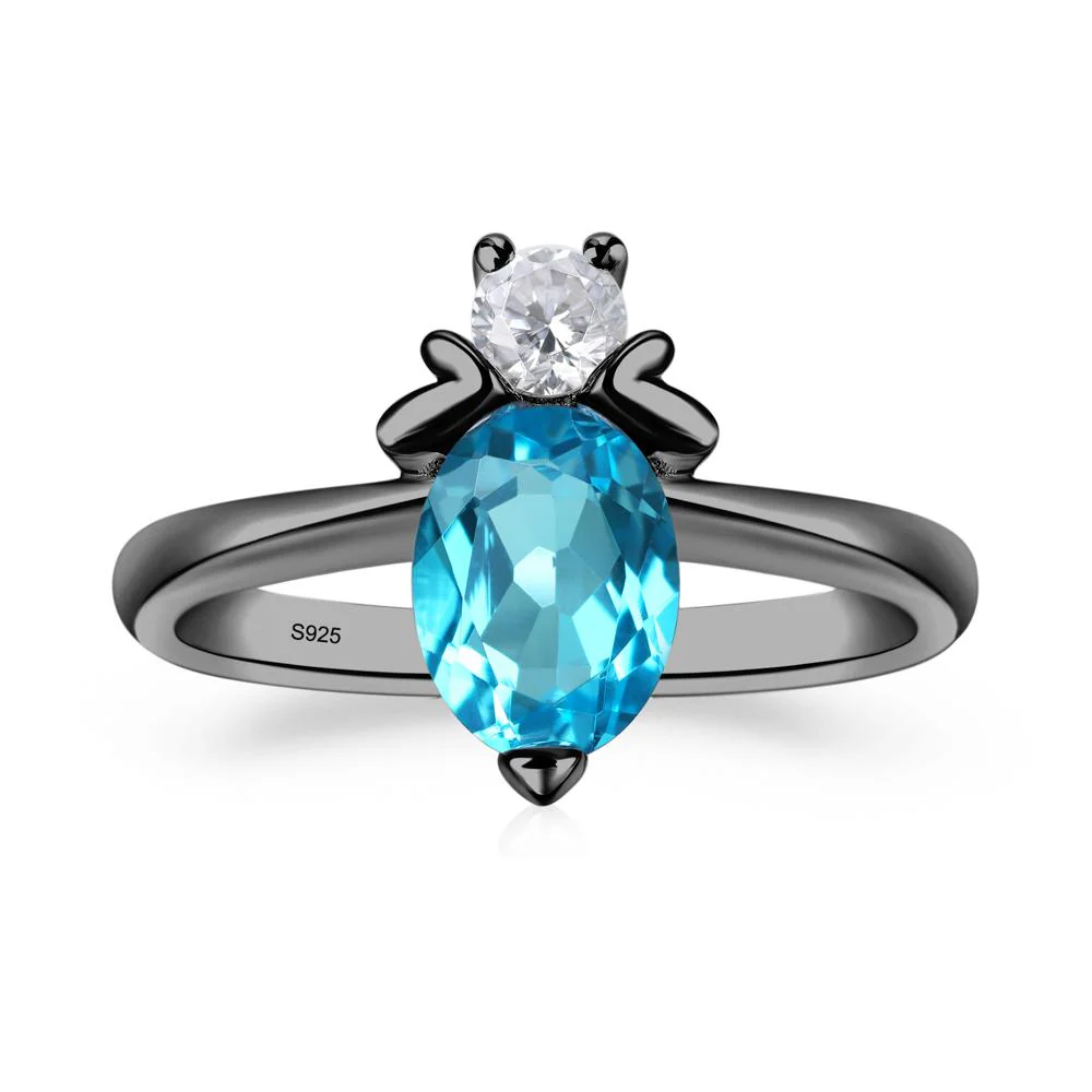 Swiss Blue Topaz Bumble Bee Ring - Image 2