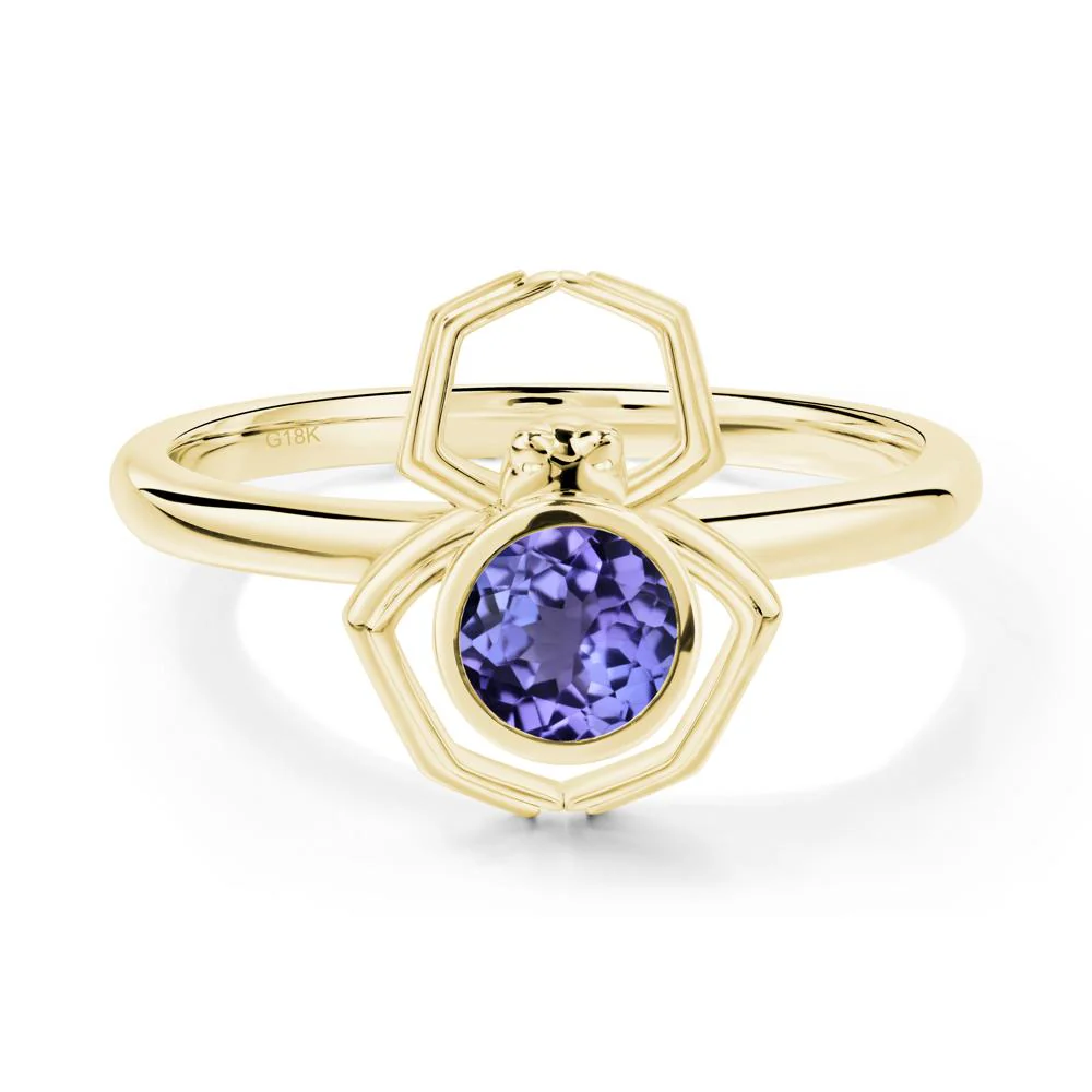 Tanzanite Bezel Set Spider Ring - Image 5