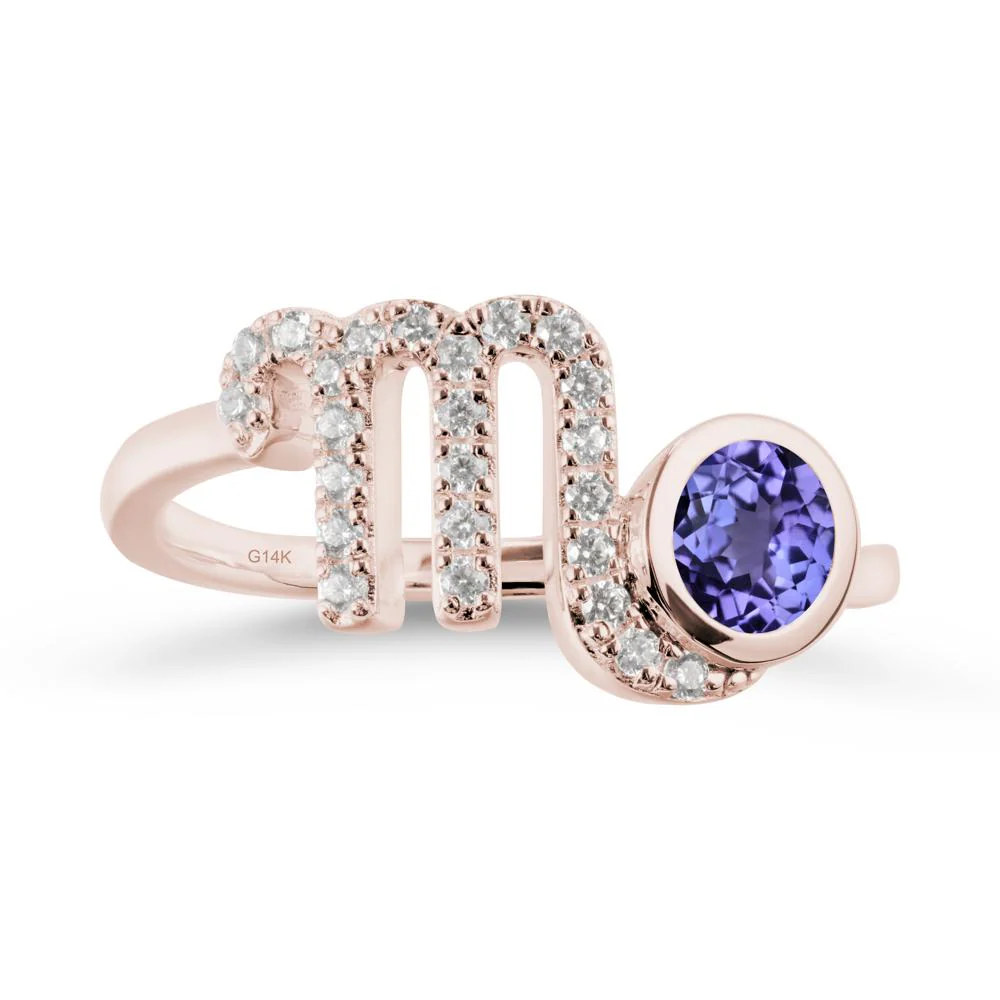 Tanzanite Bypass Scorpio Zodiac Ring-Resourceful & Brave