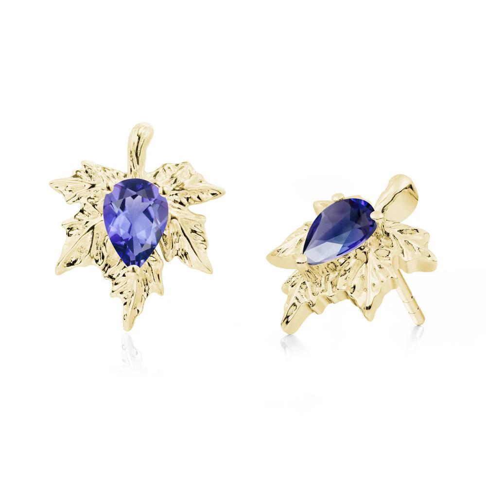 Tanzanite Maple Stud Earrings - Image 5
